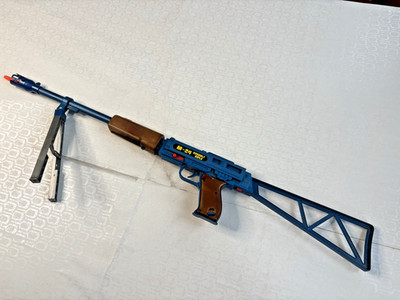 Vintage ARCO M-24 Toy Machine Gun Rifle Blue Shooting Sounds A-Team