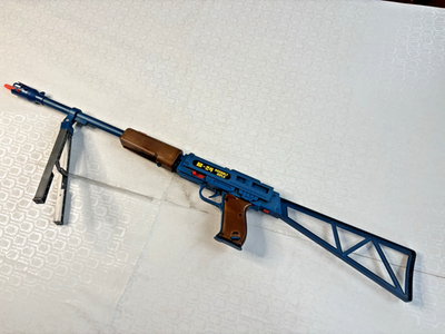 #ad Vintage ARCO M 24 Toy Machine Gun Rifle Blue Shooting Sounds A Team $124.99
