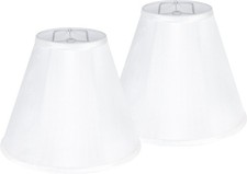 GO SO White Bell Lamp Shades Set of 2 Meduim Lamp Shade for Table Lamp 6"Top ...