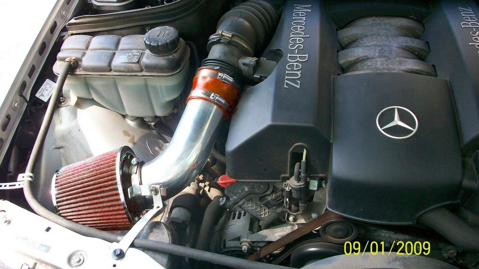 BCP RW RED 98-03 Mercedes E320 E430 ML320 CLK320/97 E420 Ram Intake Kit+Filter - Image 2 of 4