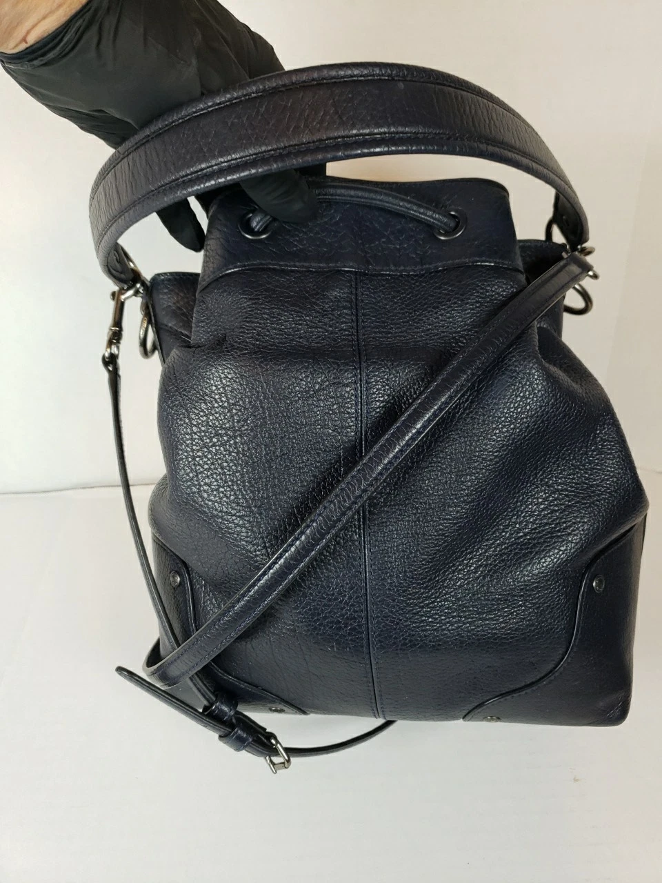 Borsa a tracolla Coach blu notte GRANDE standard Topolino con coulisse F35684