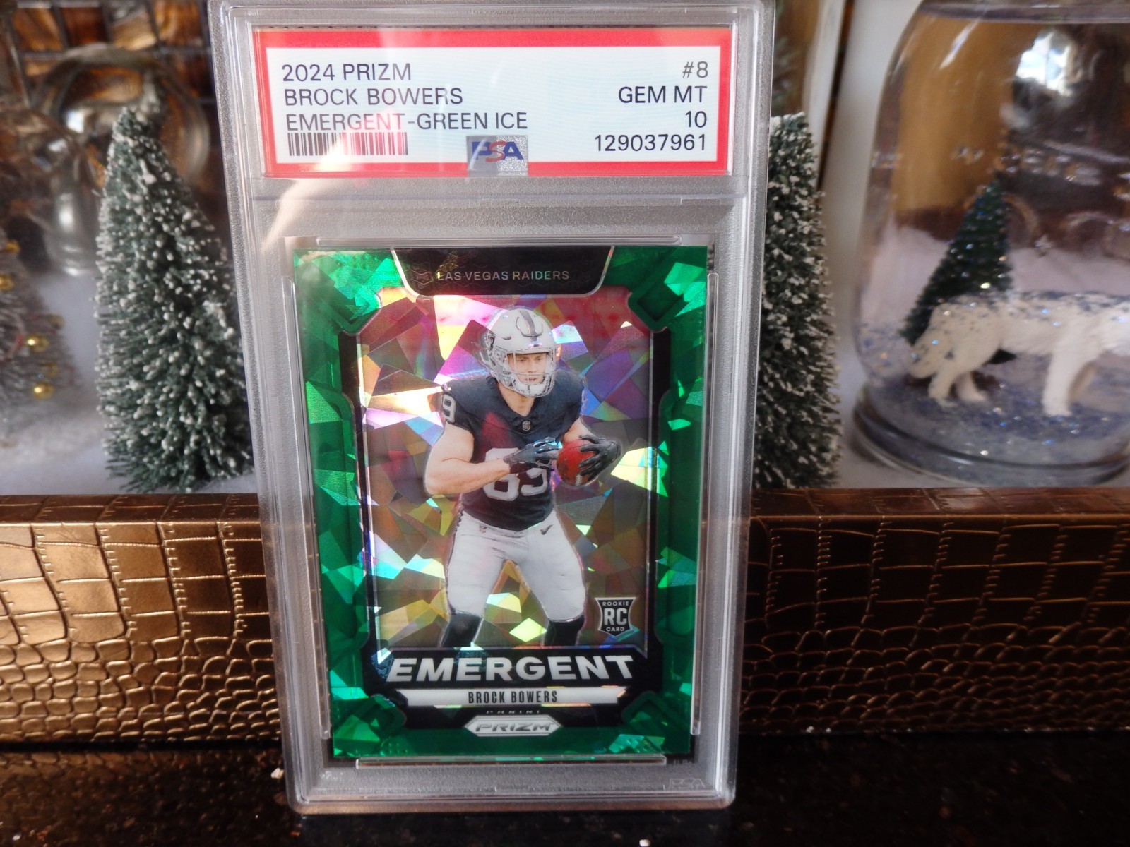 Brock Bowers Panini Prizm Emergent #8 Green Ice