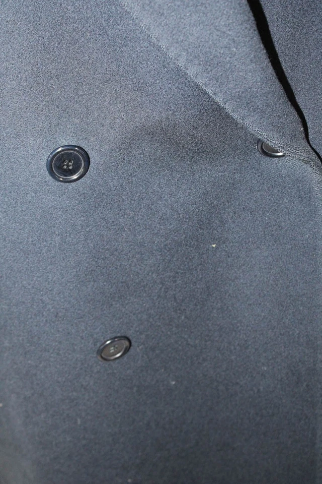 Burberrys Mens Double Breasted Pea Coat Navy Blue Wool Blend Size Large - Image 3 of 4