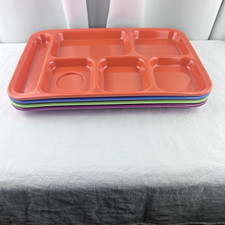 School Cafeteria Lunch Divided Trays 4 Asst Colors Melamine