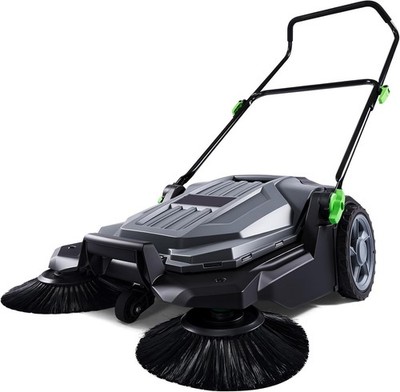 Walk-behind Hand Push Floor Sweeper 25.6'' Width 5 Gallon Waste Container