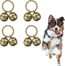 Dog Collar Bell 4 Strings in 8 Pieces Pet Bells for Collar Loud Brass Cat Bells