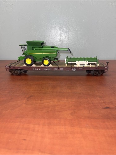 Coche plano MTH O Gauge B&LE Bessemer & Lake Erie 5422 John Deere Combine | Condition: Used