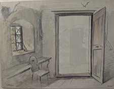 Ignaz Ellminger, Stube, Iterieur, acquerello, sconto