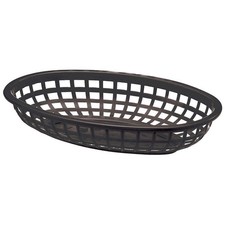 TABLECRAFT PRODUCTS COMPANY 1074BK Food Serving Basket,6 3/16" W,Black,PK36 6DVN