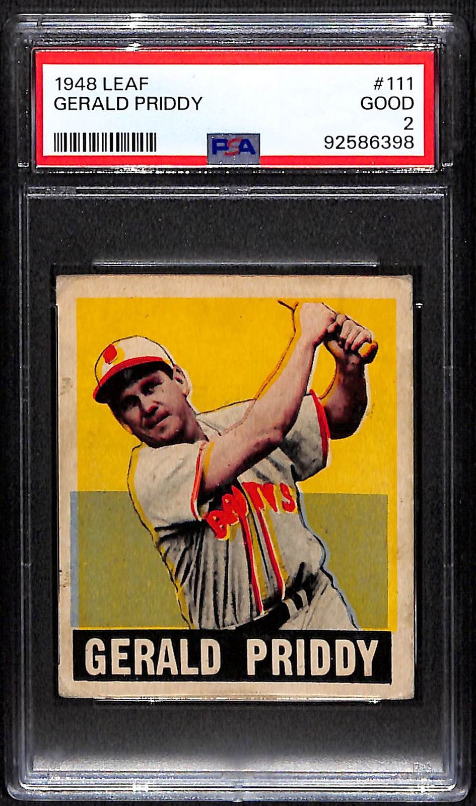 1948-49 Leaf #111 Gerald Priddy - St. Louis Browns - PSA 2 RC