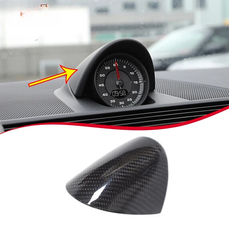 For Porsche Panamera 2017-2023 Real Carbon Fiber Car Dashboard Clock Trim Cover