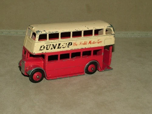 DINKY TOYS VINTAGE DIECAST  DOUBLE DECK LEYLAND GRILL BUS DUNLOP TYRES #29c