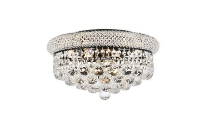 Elegant Lighting V1800F16/RC Primo 8 Light 16''W Flush Mount - Black
