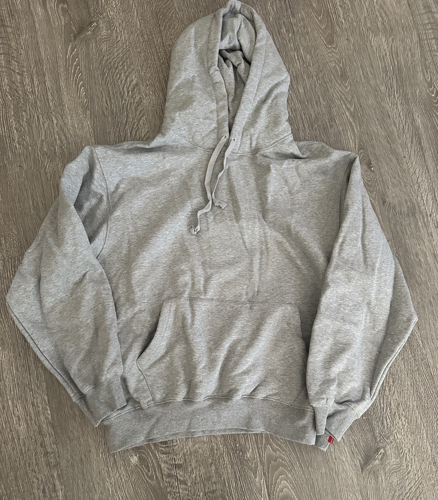 Supreme Satin Appliqué Hooded Sweatshirt Gray Size M FW23 Brand New 2