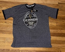 Guinness Extra Stout Dublin Ireland Graphic Print Ringer T-Shirt Size XXL NWT