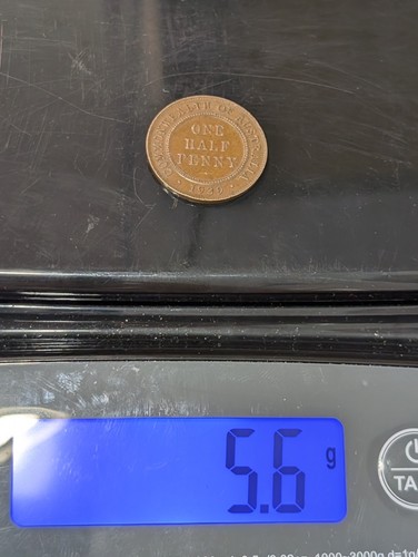 1939 Australia Pre-Decimal Half Penny Coin Brown - 第 5/5 張圖片