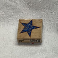 stampabilities stamp swirly star f1132 2.25  x 2.25  made in usa 2004