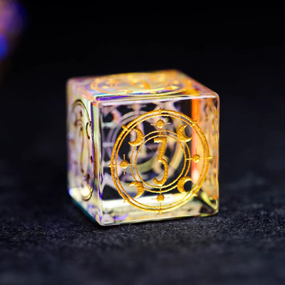 Custom Iridescent Crystal Starry Dice Set D&D COC Cthulhu TRPG MTG D20