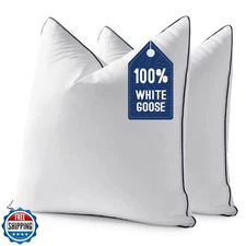 MIULEE Goose Feather Down 18x18 Pillow Insert Set of 2 with 100% Down-Proof C