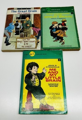 Vintage lot of 3 GREAT BRAIN Books 1 2 3 John D Fitzgerald~Me & My Little Brain~