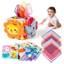 Baby Tissue Box Toy - Sensory Toys for Babies 6 - 12 Months, Montessori Toys ...