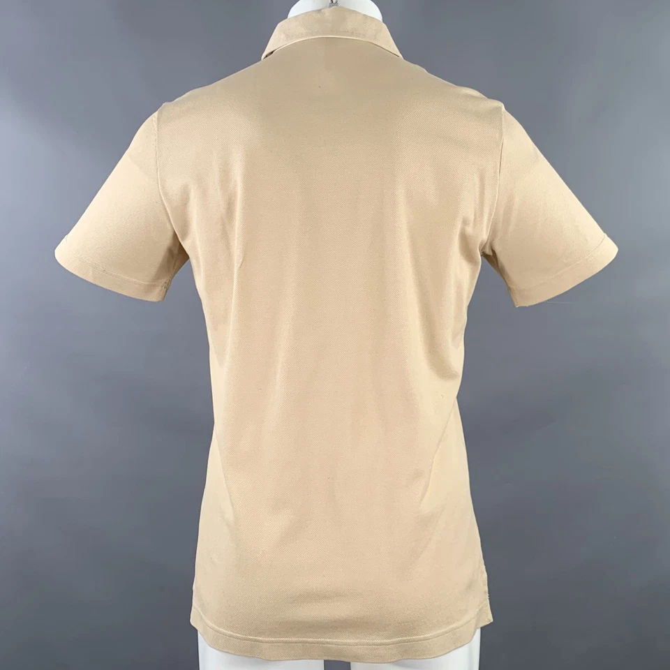 PAL ZILERI Size M Beige White Blue Contrast Trim Short Sleeve Polo - Image 3 of 4