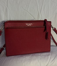 Kate Spade New York Cameron Zip Crossbody Rosso Red Statement Bag Classic Style