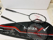 NALAX CARBON FIBER BADMINTON RACKET SET W/CARRYING BAG NEW