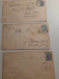 3 Ganzsachen Russland nach Riga/Köln/ Danz echt gelaufen ab 1887