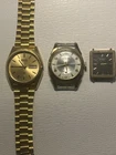 Lot Of Three Vintage Watches Parts Or Repair Seiko, Caravelle And Lord Nelson