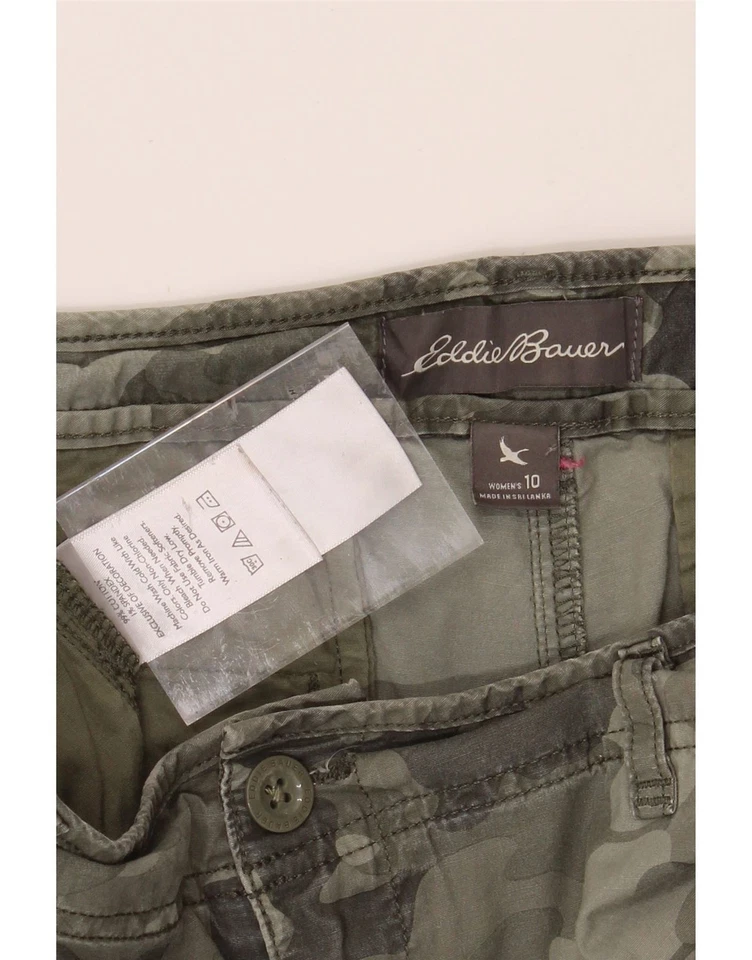 EDDIE BAUER Womens Chino Shorts US 10 Large W32 Khaki Camouflage Cotton DQ72 - Image 3 of 3