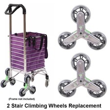 Pair Folding Shopping Cart Stair Climbing Wheels Replacement Triangle Caster US
