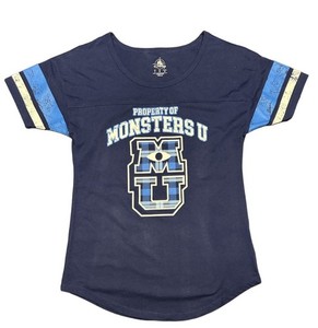 Disney Parks playful Monster University football academia fitted tee NWOT S