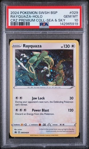 2024 POKEMON PROMO CROWN ZENITH PREMIUM COLLECTION #029 RAYQUAZA-HOLO PSA 10