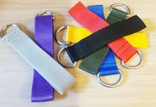 UK Made Heavy Duty Metal D Ring 25mm Sewn Webbing Belt Loop Key Fob