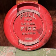 Vintage/ Antique Red Round Standard Fire Alarm Pull Station