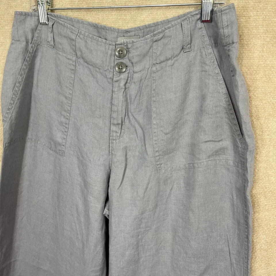 Pantalón Kenar 100% Lino Gris Pierna Ancha Talla 10 Foto 2 de 4