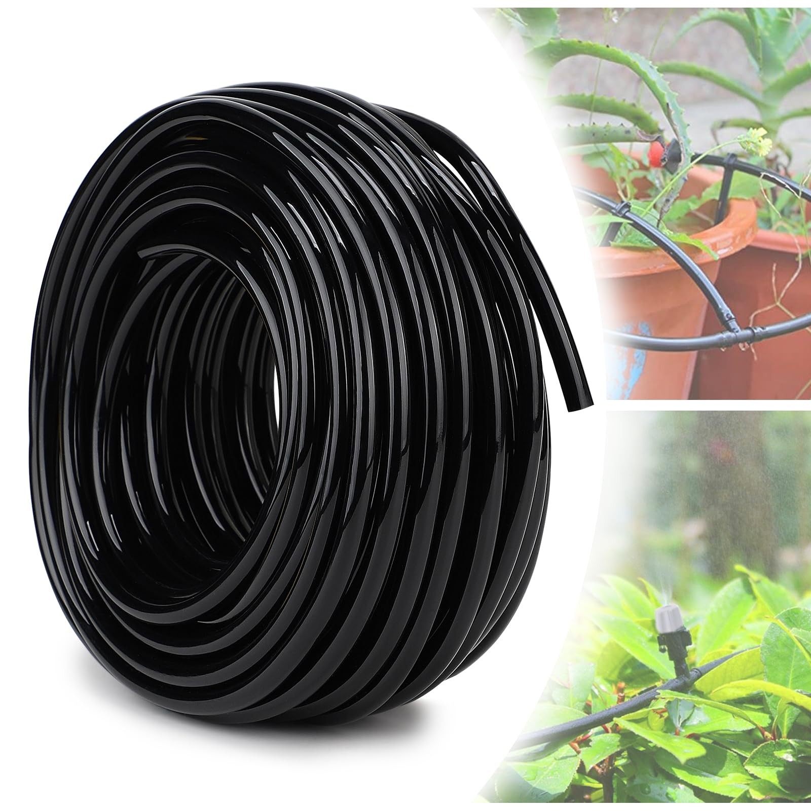 Tuyau d'arrosage pour jardin 4mm micro drip en PVC souple 20m pour irrigation goutte à goutte
