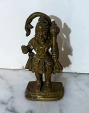 VINTAGE BRASS STATUE OF HANUMAN THE HINDU MONKEY GOD - FROM INDIA