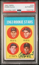 1963 TOPPS #228 TONY OLIVA ROOKIE RC PSA AUTHENTIC AUTO AUTHENTIC