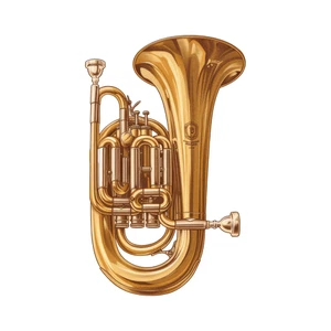 Tuba Musical Instrument Self Adhesive Sticker
