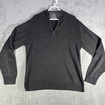 Oscar de la Renta 1/4 Zip Sweater Pullover Mock Neck Knit Top Mens XL