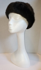 New NOS Vintage Wards Brown Faux Fur Hat Cap Russian Cossack Womens One Size
