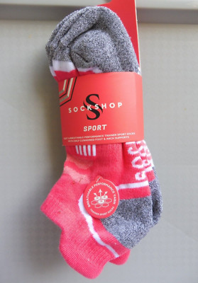 Sockshop Performance 3 Paar Damen Sport Sneaker 3er Pack Größe 37-42, MEHRFARBIG