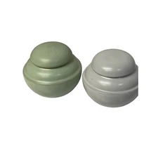 Ceramic Cosmetic Empty Jar Pot Eyeshadow Makeup Face Balm Container Gray Green