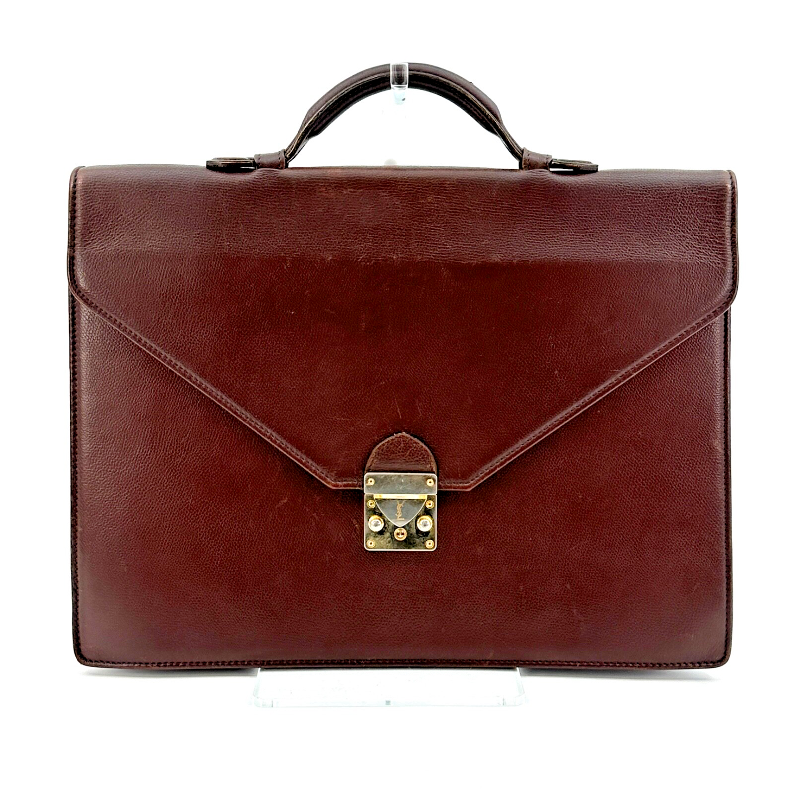 YSL Yves Saint Laurent Luxe Leather Business Tote Bag  