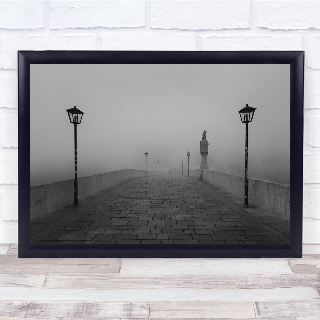 Pillars pathway cobble stone Wall Art Print