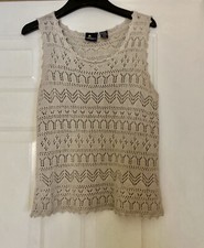 Liz Claiborne Vintage Open Weave Knit Tank Top M