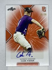 2021 LEAF PERFECT GAME ORANGE CADE FISHER PAPER RC AUTO # 16/30