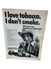 Vintage 1977 Print Ad Walt Garrison Love Tobacco A Pinch Original 1970s